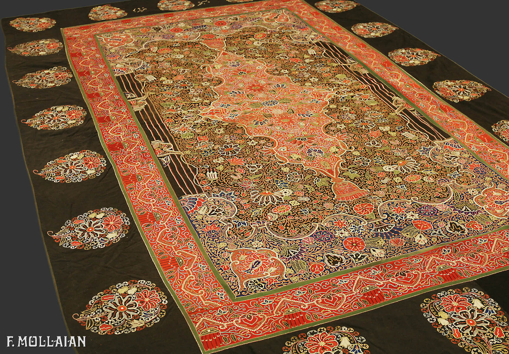 Antique Persian Rashti-Duzi Textile n°:30524741